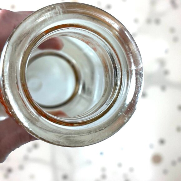 Vintage ACL Crescent Dairy Milk Bottle "It Whips" 1 Quart Glass Clear Black Prin - Picture 8 of 9